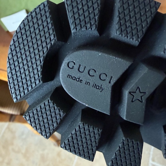 Gucci Calfskin Sylvie Web lace up combat boots - Picture 6 of 8